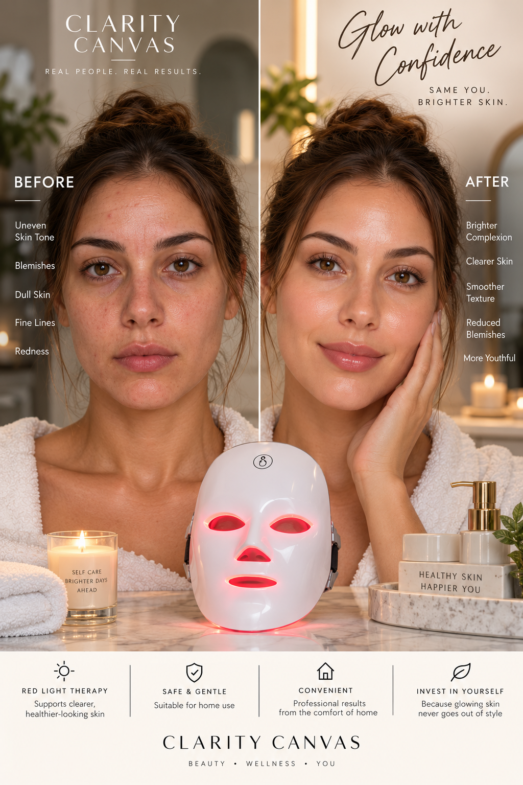 Clarity Canvas 7-Colour LED Face Mask
